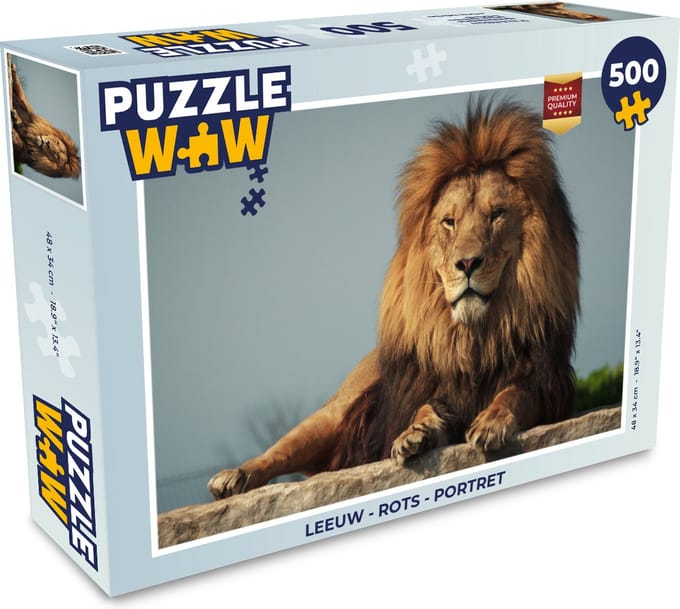 Puzzel Leeuw - Rots - Portret - Legpuzzel - Puzzel 500 stukjes