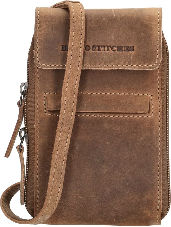 Hide & Stitches Idaho Schoudertas - 100% Leer - Bruin