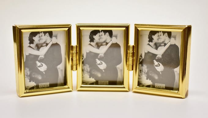 Fotolijst Goud Drieluik voor Pasfoto's