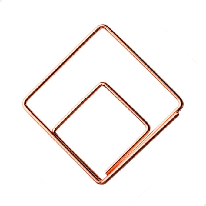Paperclips vierkant 25 mm | Koper | 50 stuks