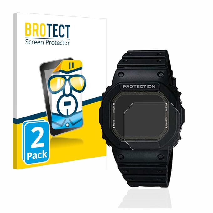 BROTECT - Screenprotector voor Casio G-Shock GW-5000-1JF - Folie Beschermfolie transparant 2 Stuks