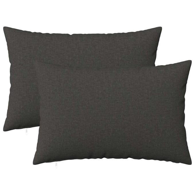 vidaXL - Kussensloop - 2 - st - HEERLEN - Donkergrijs - 30 - x - 50 - cm - Stof