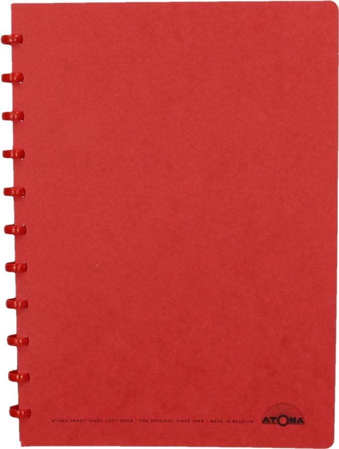 Atoma schrift | ft A4 | 144 bladzijden | geruit 5 mm | rood