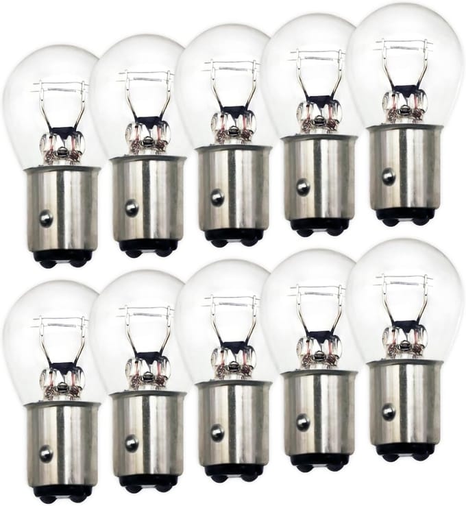 10x 24V BAY15D P21/5W Dubbele Gloeilamp voor Vrachtwagen en Camper