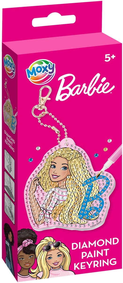 Barbie Diamond Painting sleutelhanger maken - Met 100+ steentjes - Speelgoed Kinderen - Knutselen - Voor meisjes - Vanaf 5 jaar - Moxy