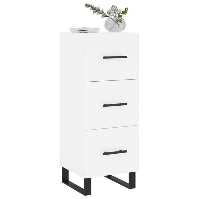 vidaXL - Dressoir - 34,5x34x90 - cm - bewerkt - hout - wit