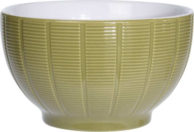 Excellent Houseware Soepkommen/serveer schaaltjes - Venice - keramiek - D14 x H8 cm - groen - Stapelbaar