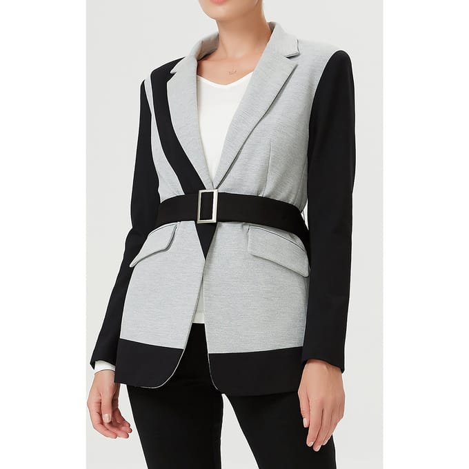 Kleurblok Blazer in Jersey