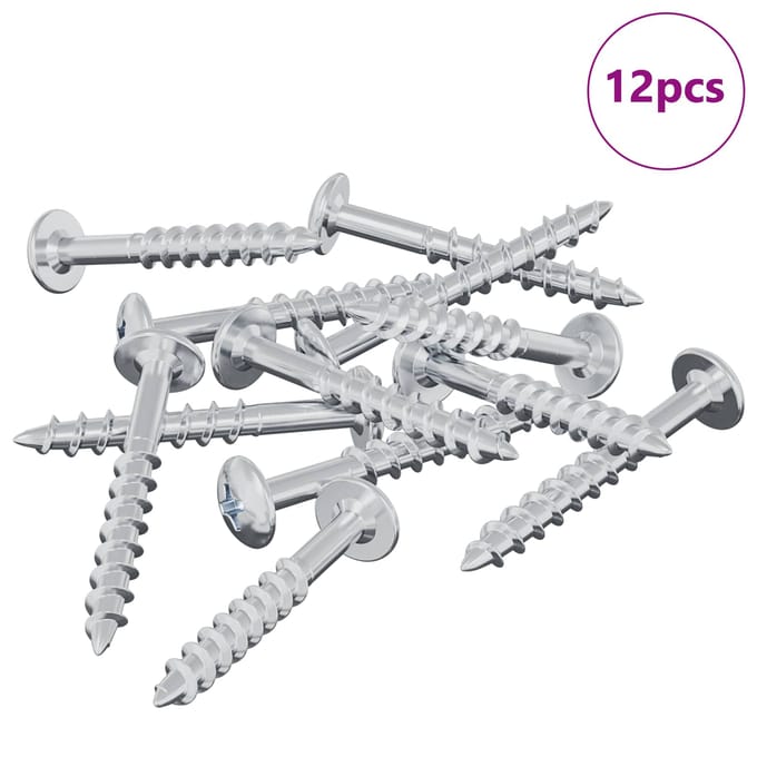 vidaXL Schroef 12 pcs Zilver 9,8 x 35 mm IJzer