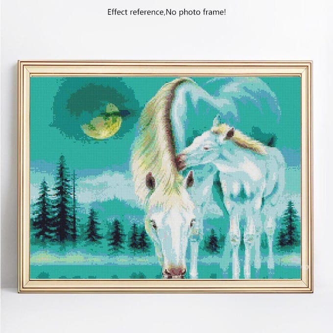 Peinture diamant 5d, perceuse complète, images d'animaux ronds avec strass, broderie diamant 20X30 blue