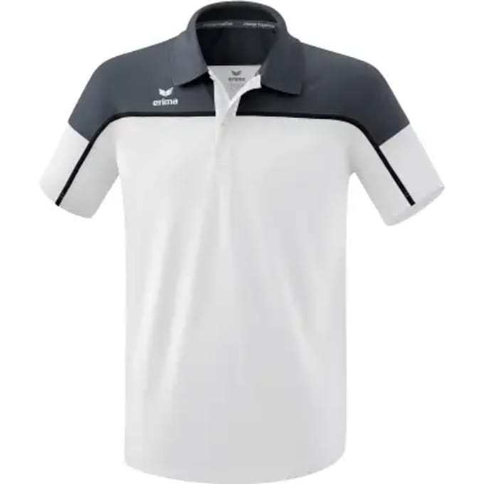 Erima Change Polo Heren - Zwart / Slate Grey / Wit | Maat: M