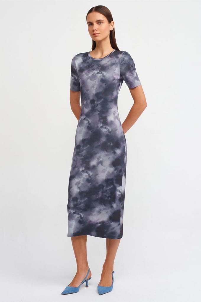 Tie-Dye Bodycon Midi Jurk