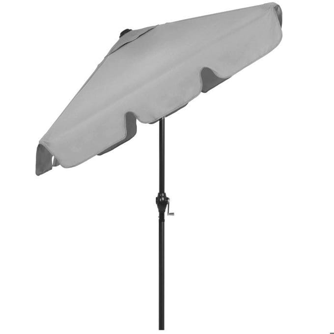 Springos® Parasol de jardin rectangulaire avec fonction d'inclinaison et manivelle 240 cm gris