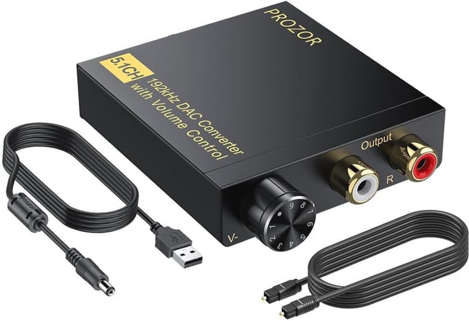 Optische naar RCA Converter - 5.1CH Dolby-AC3 Met Volumeregeling - DAC Decoder voor HDTV Blu-ray en PS4