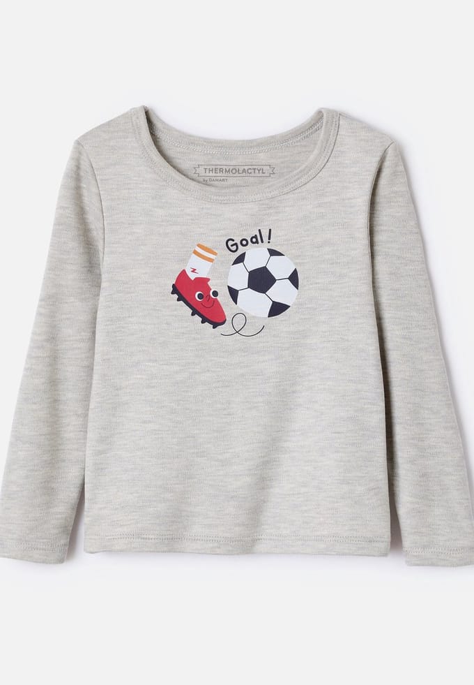 Damart - Thermolactyl T-shirts met zeefdruk voor kinderen - Kinderen - Grijs - 10 JAAR