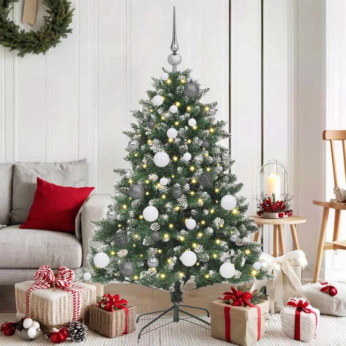 vidaXL Kunstkerstboom Groen 120 cm PVC en Plastic en Staal