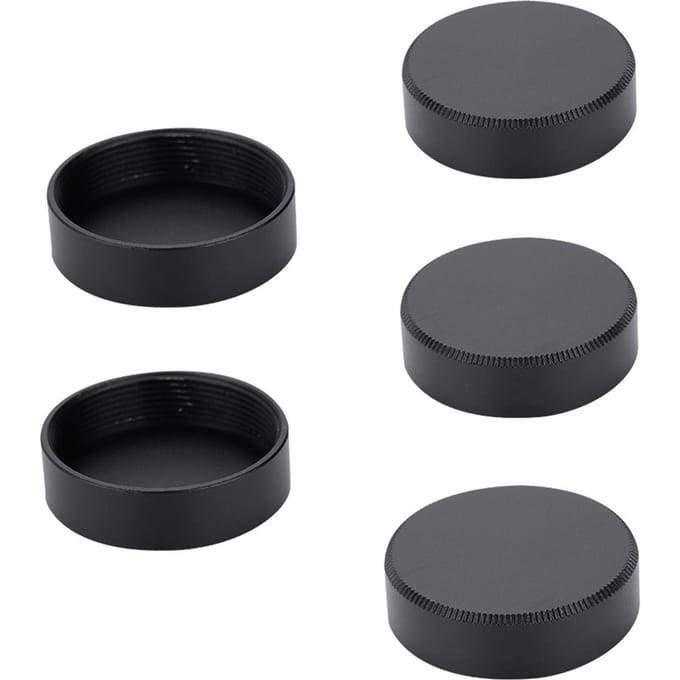 5 pièces Cache d'objectif arrière en métal à monture C 27 mm pour objectifs CCTV TV (Noir) noir