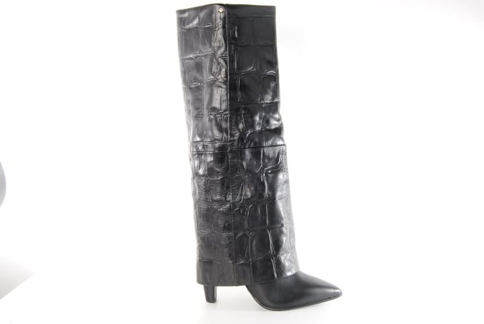 Bronx dames laars Jadey leder crocco print zwart
