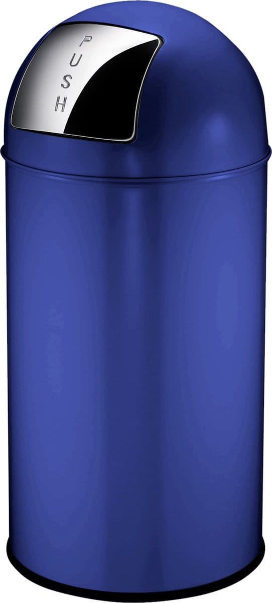 EKO - Pushcan 40 liter - Steel - blauw - Prullenbak