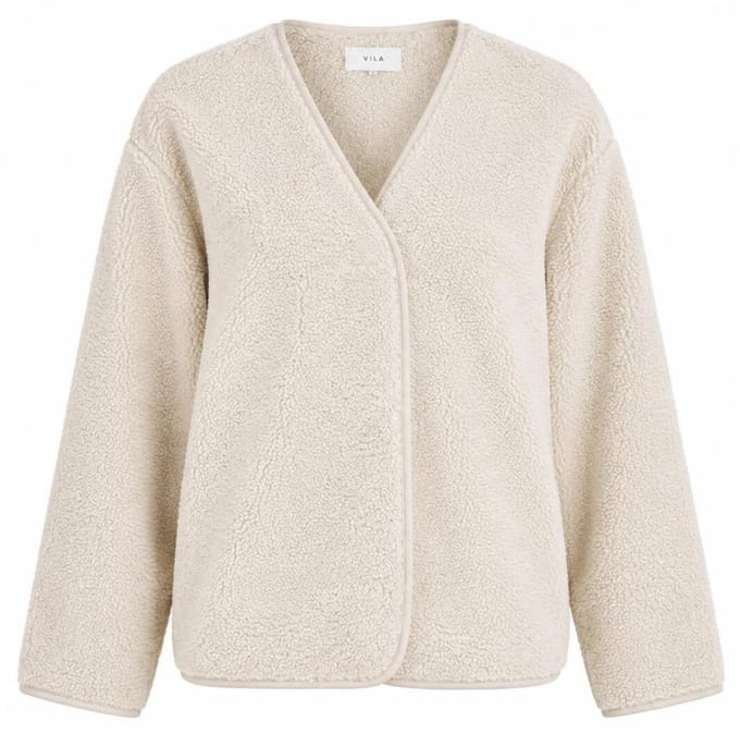 Vila Jas Viada Loose L/s Teddy Jacket 14116337 Birch Dames Maat - 42