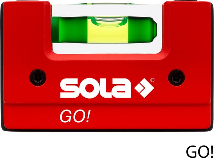 Sola GO Mini Waterpas – 01620101 - Tot 0.25 m - rood