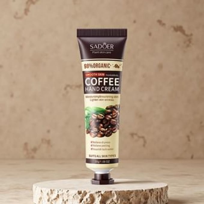 SADOER Coffee Hand Crème | hydraterende handcrème | koffie handcreme | handcreme droge handen | anti rimpel handcreme | voedende handcrème | natuurlijke handcreme | handverzorging | gebarsten handen | ruwe handen | moisturizer handen | anti aging