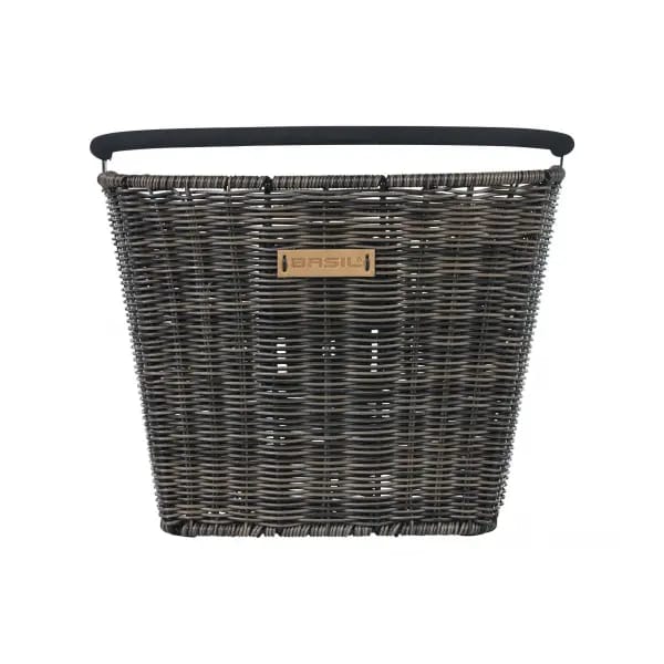 Basil Bremen Rattan Look Fietsmand KF - Voor - Kunststof Rotan - Bruin