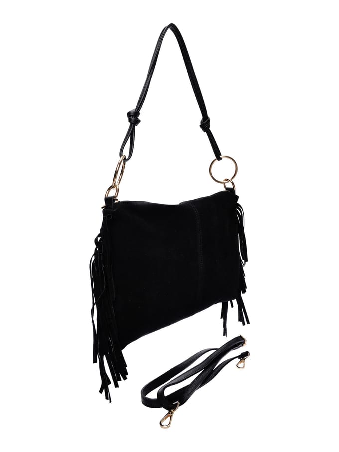 Isabella Rhea Zwart Rundleer Tas