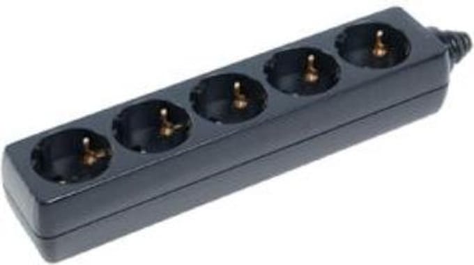 Stekkerdoos - 5-voudig - geen kabel - Zwart
