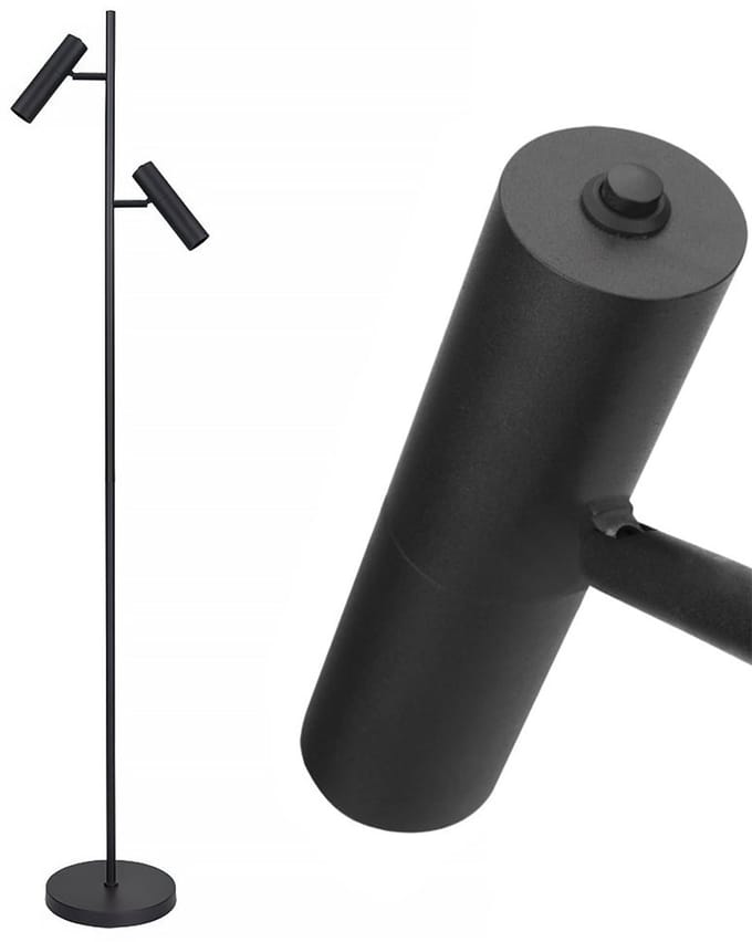 Freelight - Vloerlamp Undici 2 lichts H 150 cm zwart