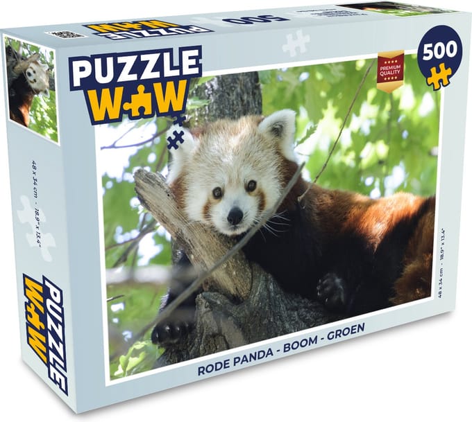 Puzzel Rode Panda - Boom - Groen - Legpuzzel - Puzzel 500 stukjes