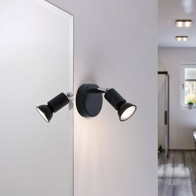 Spotlight Carolina IP44 GU10 230V max. 10W dimbaar Antraciet, Chroom