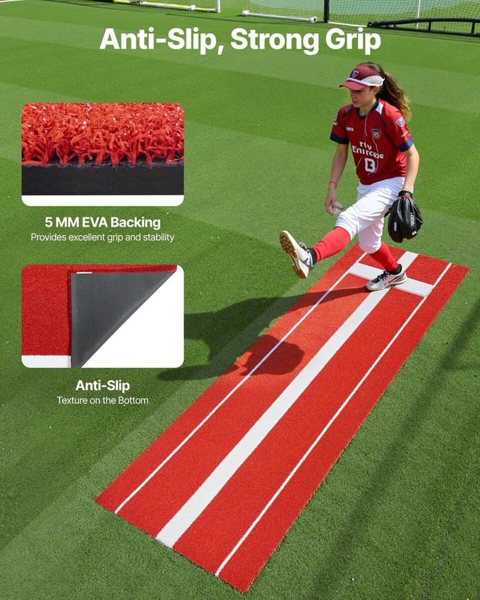 305x92cm Softbal Pitching Mat Honkbal Pitching Heuvel voor Binnen Buiten