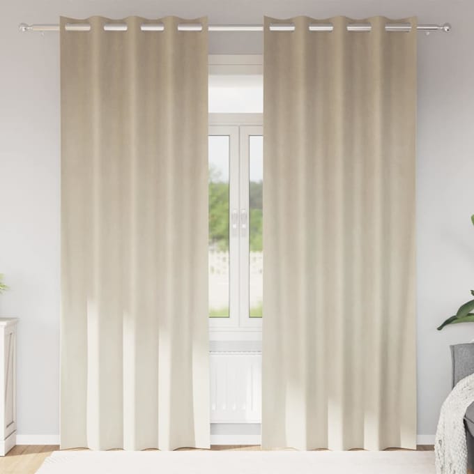 vidaXL - Gordijnen - 2 - st - Crèmekleurig - 140 - x - 260 - cm - fluweel