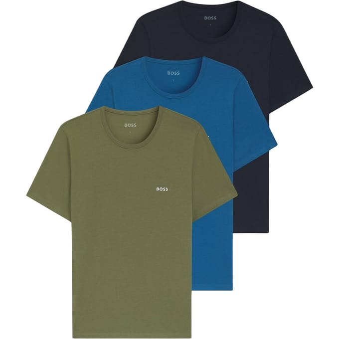 regular fit T-shirt set van puur katoen in set van 3