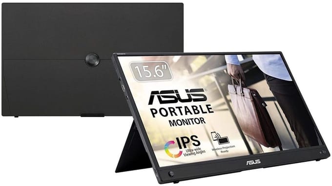 Asus MB16AWP LED-monitor Energielabel C (A - G) 39.6 cm (15.6 inch) 1920 x 1080 Pixel 16:9 5 ms USB-C, Micro-HDMI, Hoofdtelefoonaansluiting IPS LED