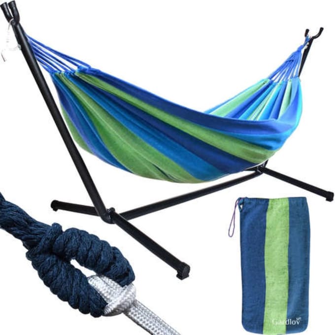 Gardlov Hangmat 200x150 cm - Stalen Frame - Tweepersoons - Weerbestendig