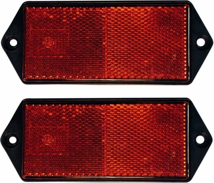 Benson Rechthoekige reflector - 100 x 40 mm - rood - 2 stuks - E-keur