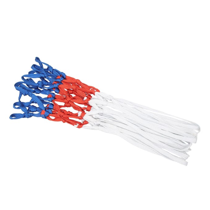 2 stuks Heavy Duty Basketbalnet Vervanging Wit Rood Blauw Kleur Splicing Basketbalring Net white