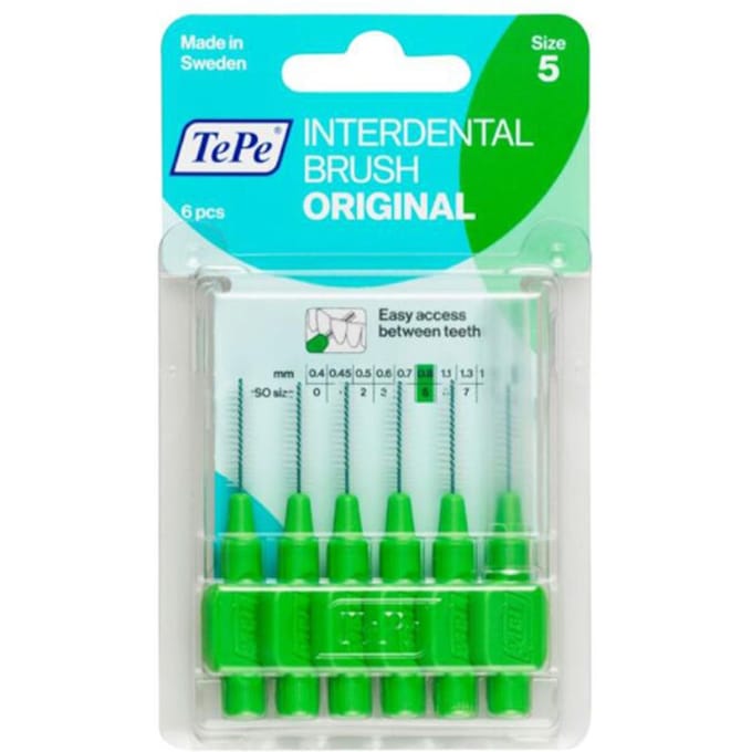 TePe Interdentale Ragers Original Groen ISO maat 5 – 0,8 mm (6 stuks)