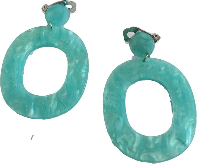 Petra's Sieradenwereld - Clipoorbel hanger turquoise (349)