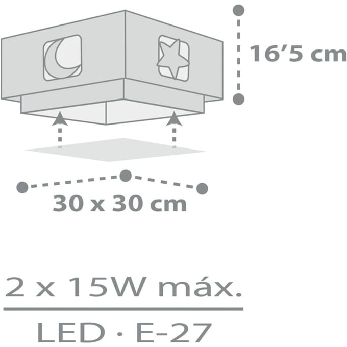 Dalber kinderkamer-plafondlamp MOONLIGHT, grijs, 1-lamp