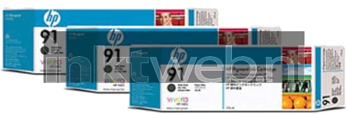 HP 91 3-pack mat zwart (Origineel)