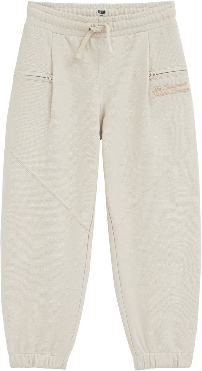WE Fashion Jongens regular fit joggingbroek met structuur en embroidery