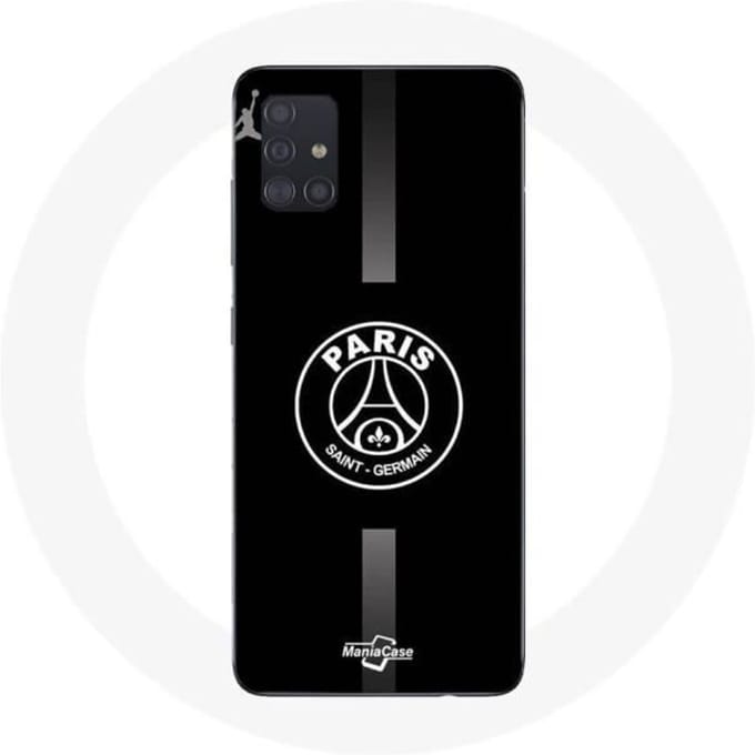 Coque - Maniacase - Samsung Galaxy A51 - Logo PSG Jordan - Souple - Protection Mat noir