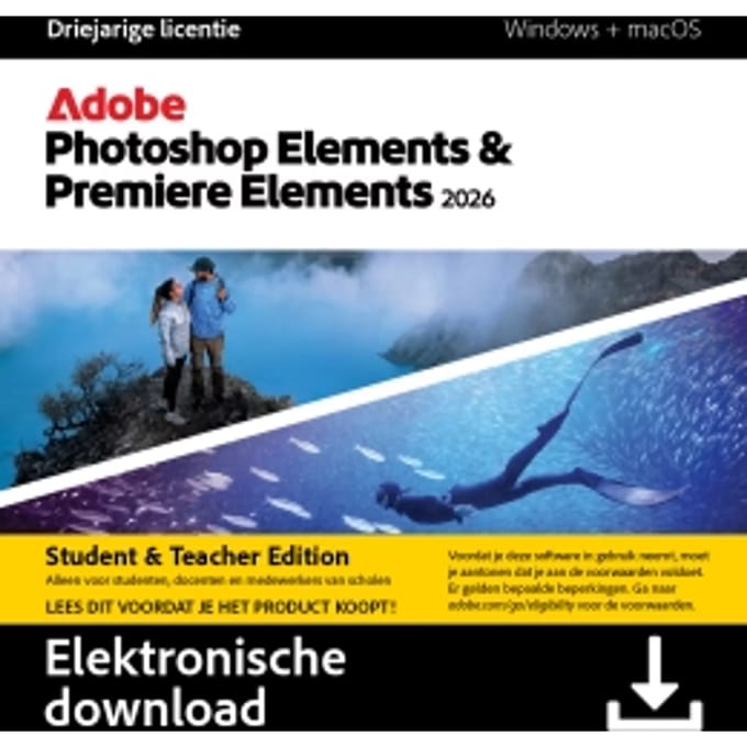Adobe Photoshop &amp; Premiere Elements 2027 | Student &amp; Teacher editie | Opvolger van Adobe Elements 2026 | voor Windows &amp; MacOS