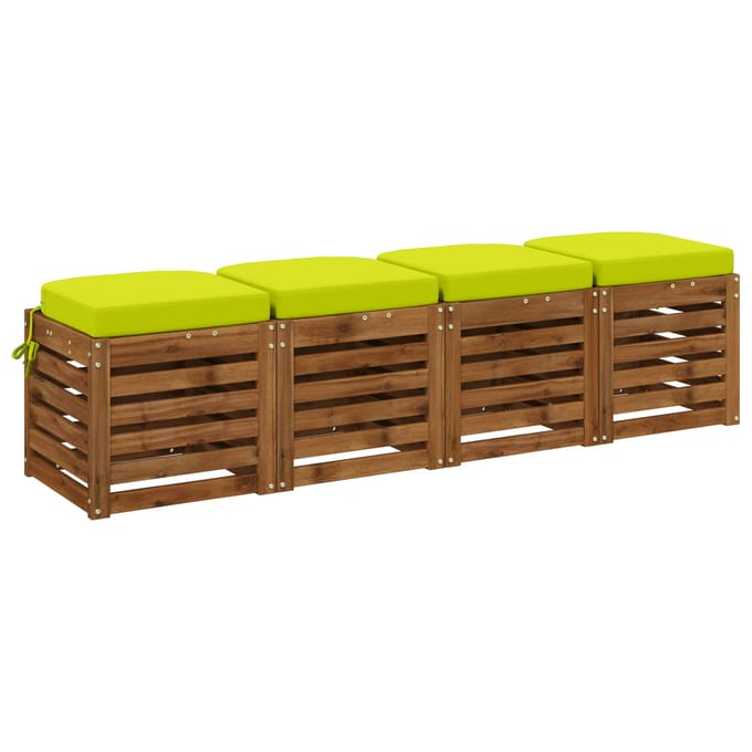vidaXL - 4-delige - zitkussens - SOEST - 4 - pcs - 100% - Polyester - Heldere - Groen.