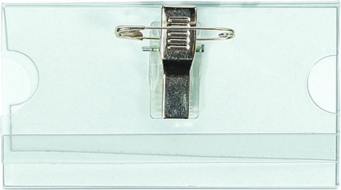Badge Quantore met clip en speld 4x7.5cm