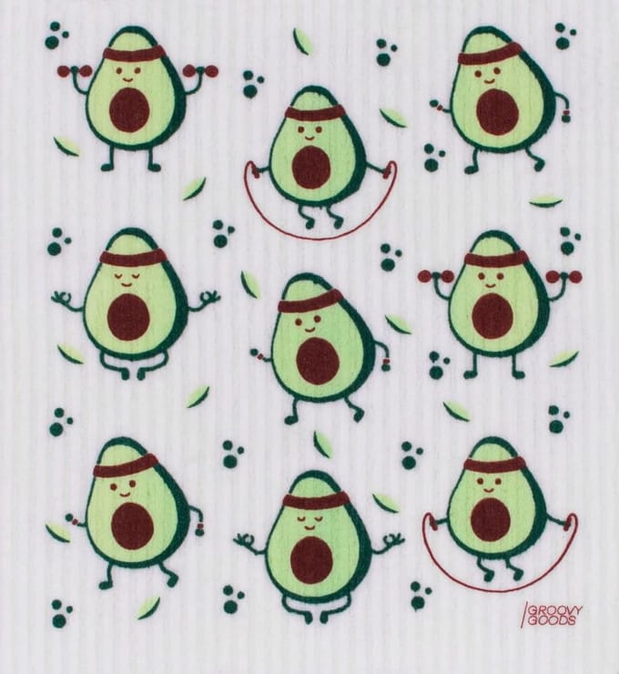 Groovy Goods Ecologische Sponsdoek Avocado - Vegan - Plasticvrij - Wasbaar - Composteerbaar