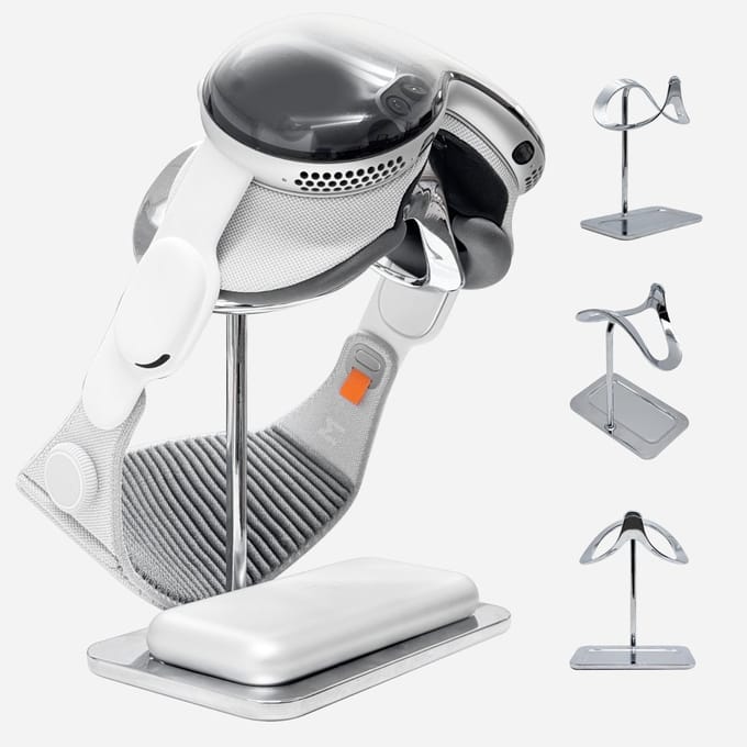 Macally VPSTAND Apple Vision Pro stand met accuhouder